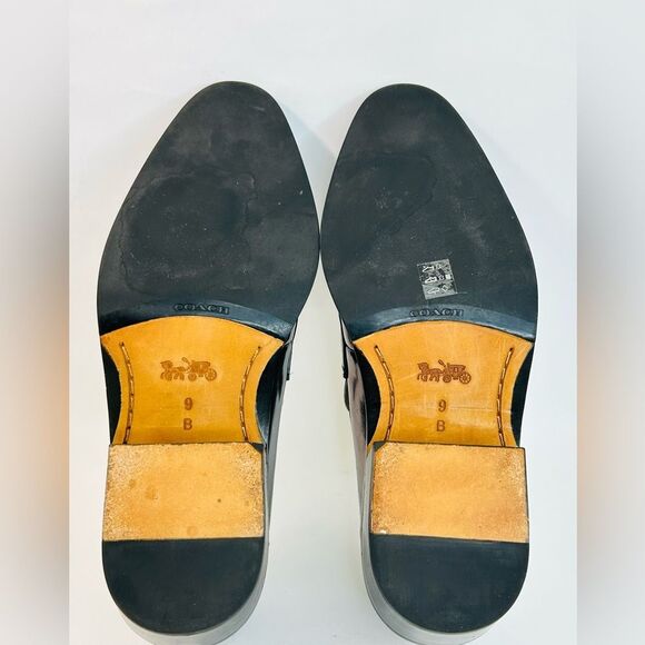 Coach Heath Block Heel Penny Loafer Mirror Metallic Leather size 9 EUC - Picture 7 of 11